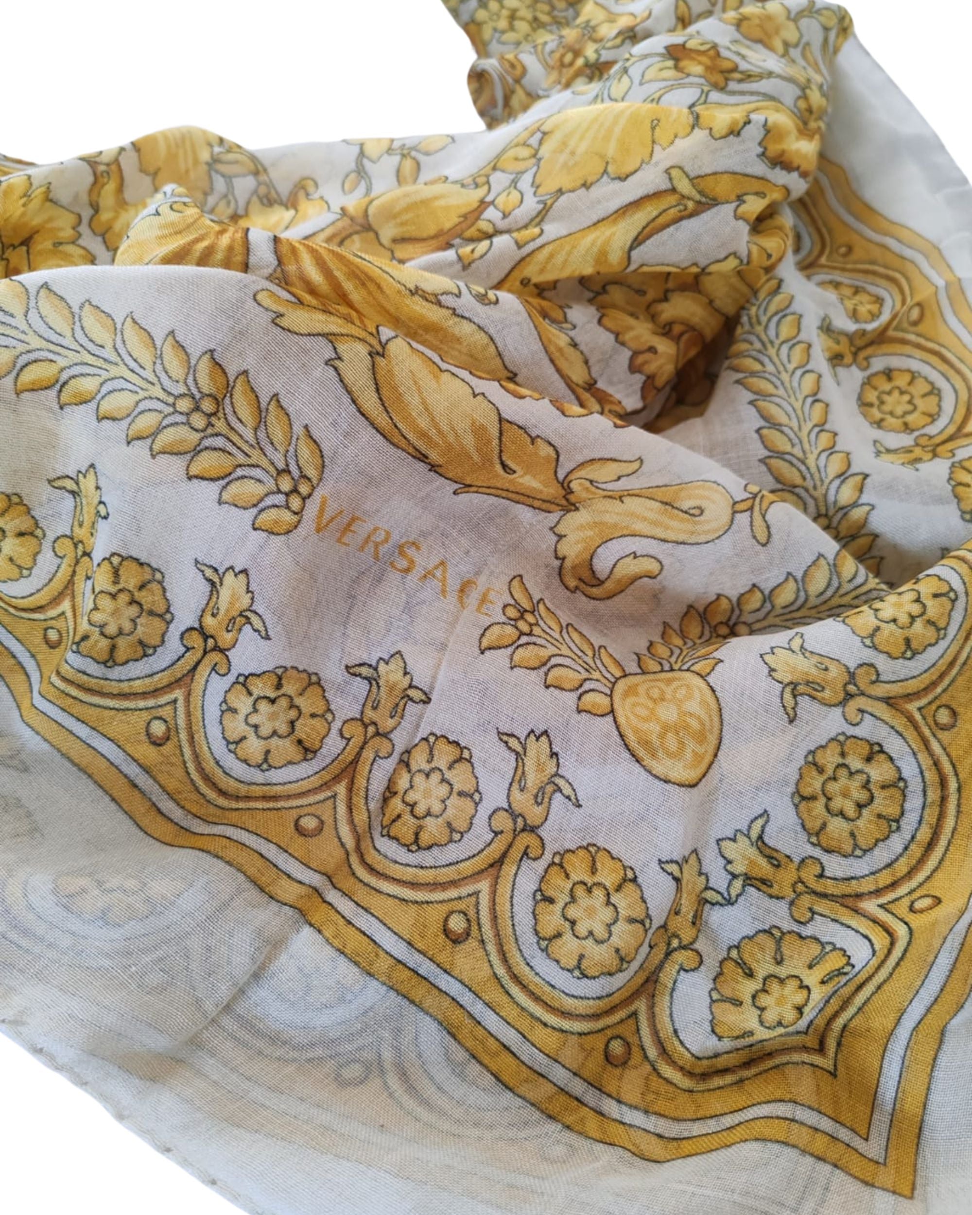 Versace Foulard Stole Pashmina Shawl Beige Women