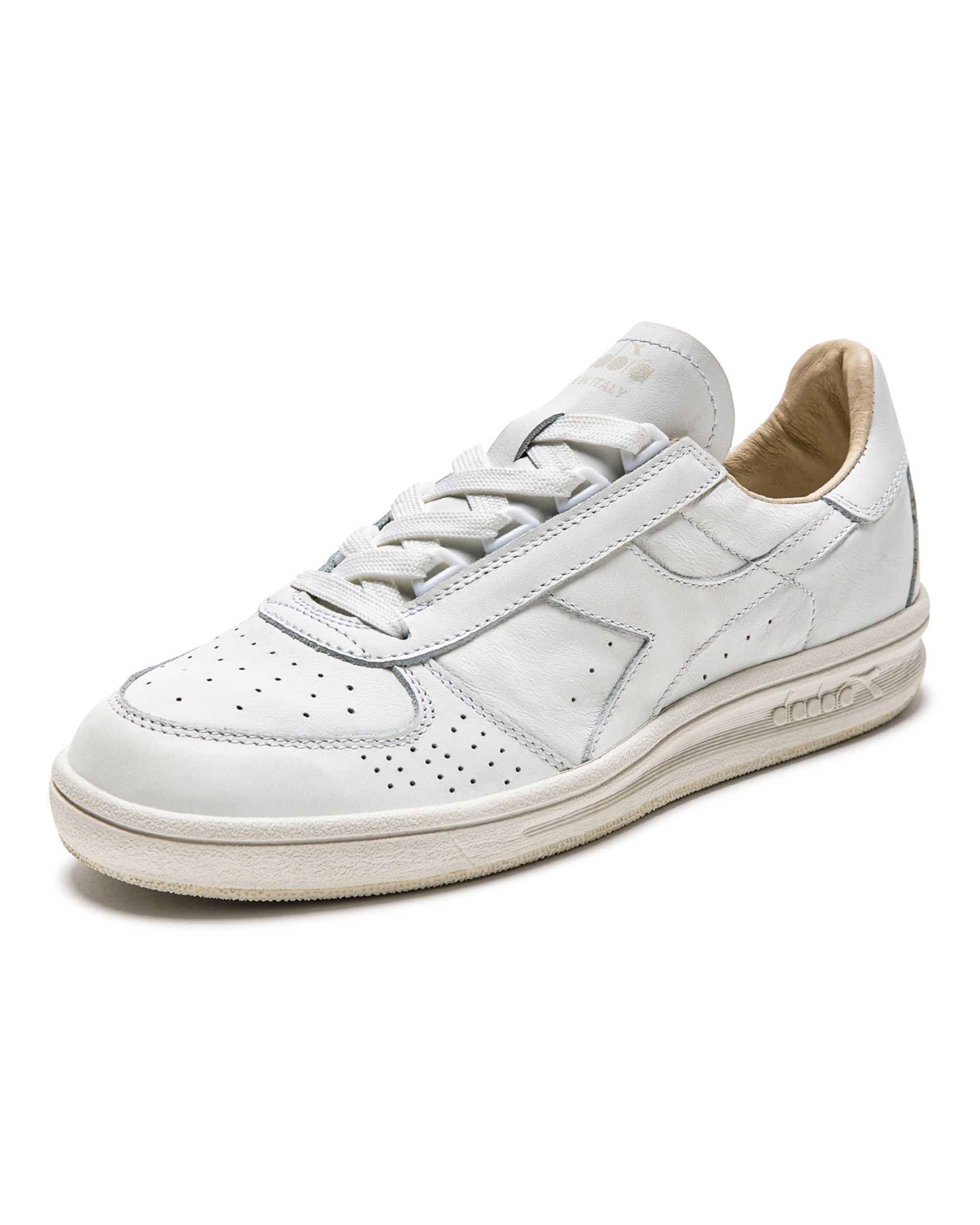 Diadora Heritage Pelle Premium Stone Wash Ceratura Naturale Bianco Unisex