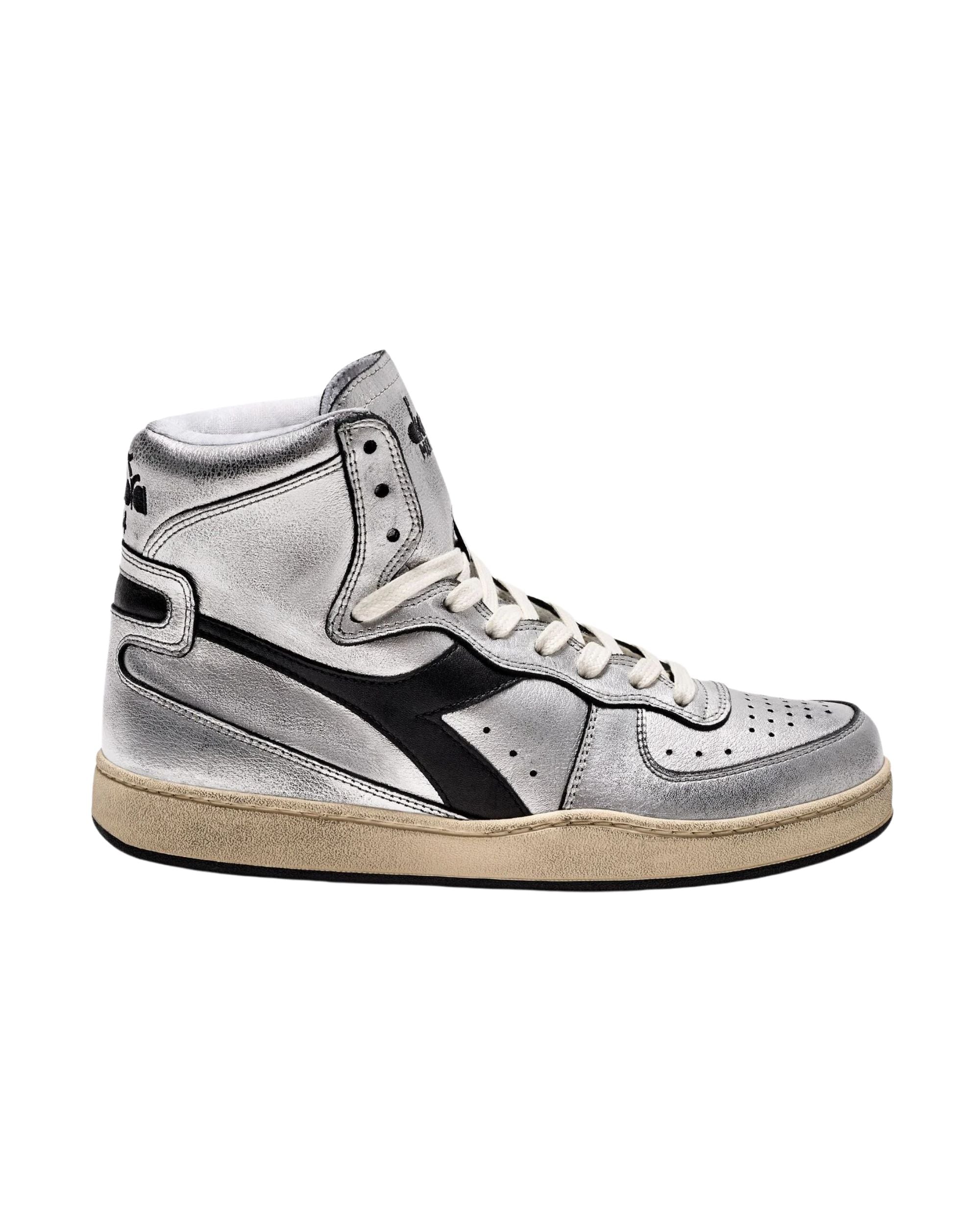 Diadora Heritage Pelle Premium Stone Wash Ceratura Naturale Argento Donna