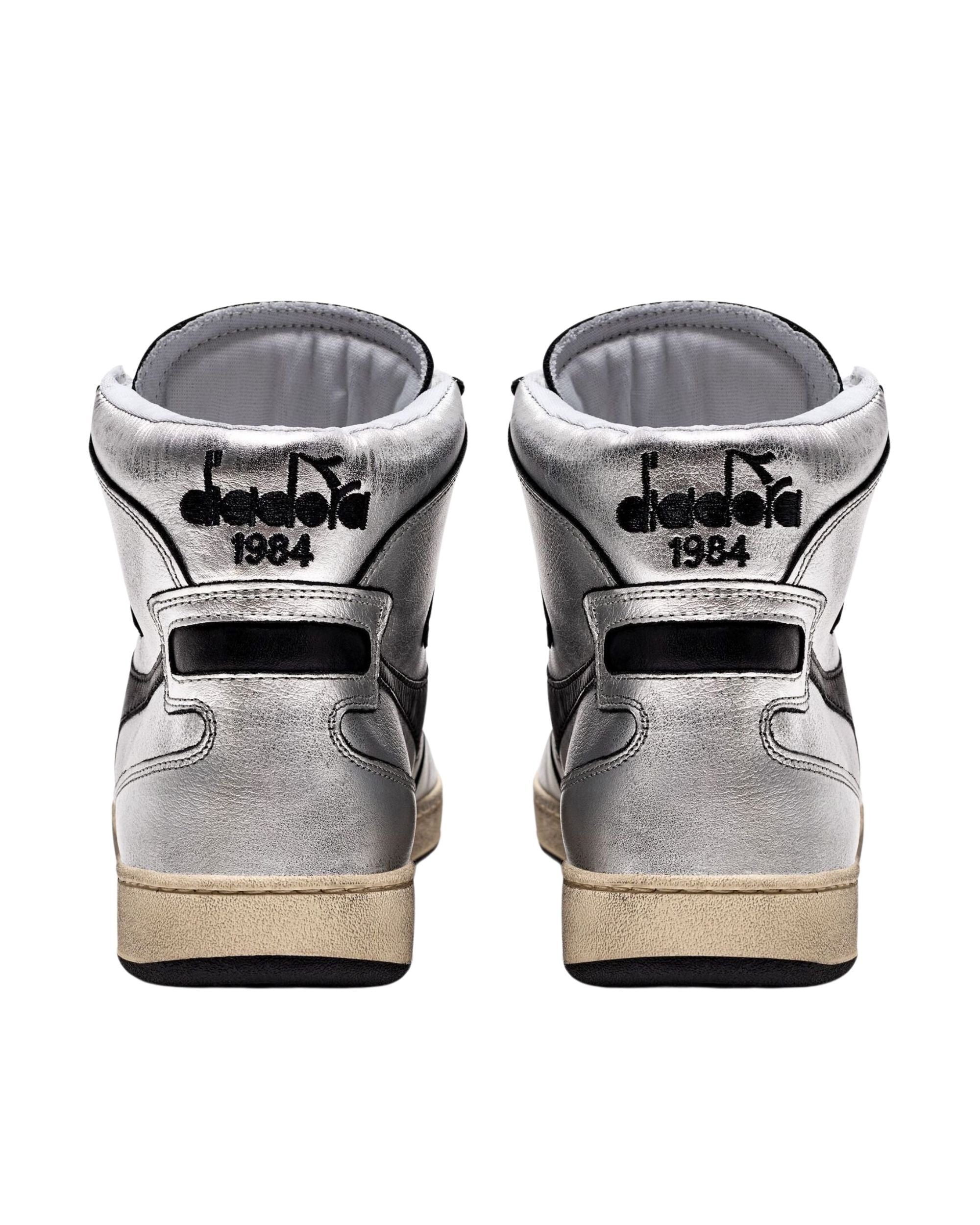 Diadora Heritage Pelle Premium Stone Wash Ceratura Naturale Argento Donna