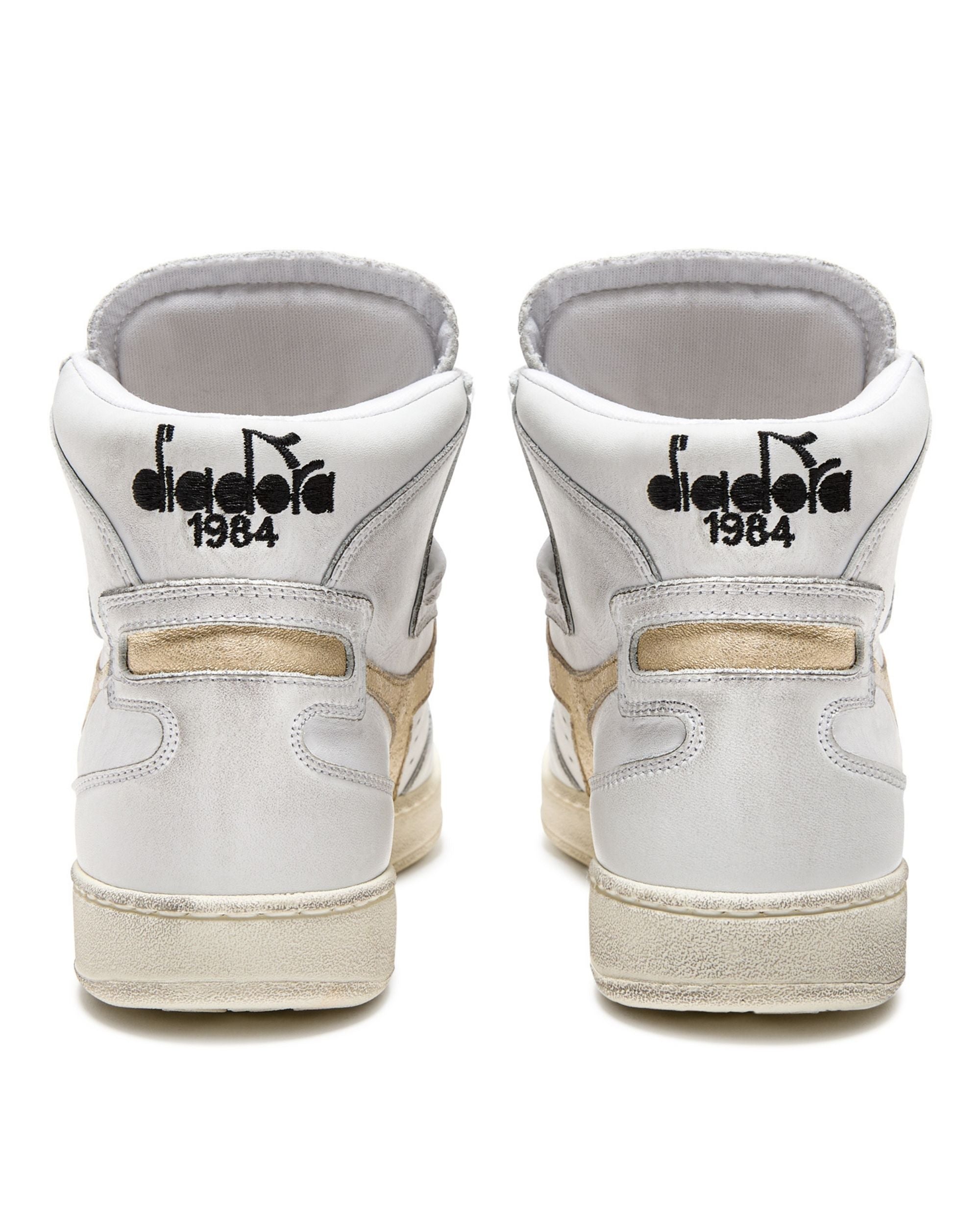 Diadora Heritage Pelle Premium Stone Wash Ceratura Naturale Bianco Donna