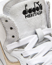 Diadora Heritage Pelle Premium Stone Wash Ceratura Naturale Bianco Donna