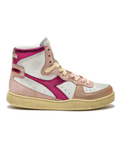 Diadora Heritage Sneaker Basket Metal Used Tomaia In Pelle Effetto Used Bianco Rosa Donna
