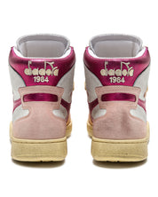 Diadora Heritage Sneaker Basket Metal Used Tomaia In Pelle Effetto Used Bianco Rosa Donna