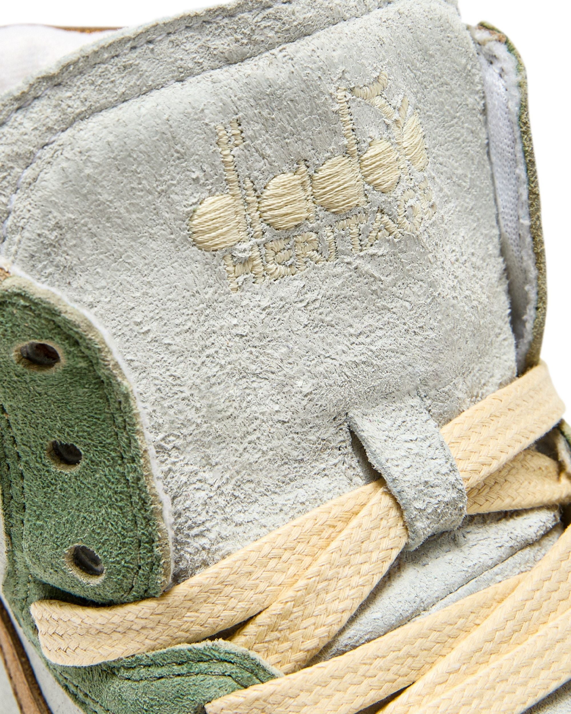 Diadora Heritage Sneaker Basket Metal Tomaia In Pelle Effetto Used Bianco Verde Donna 178889