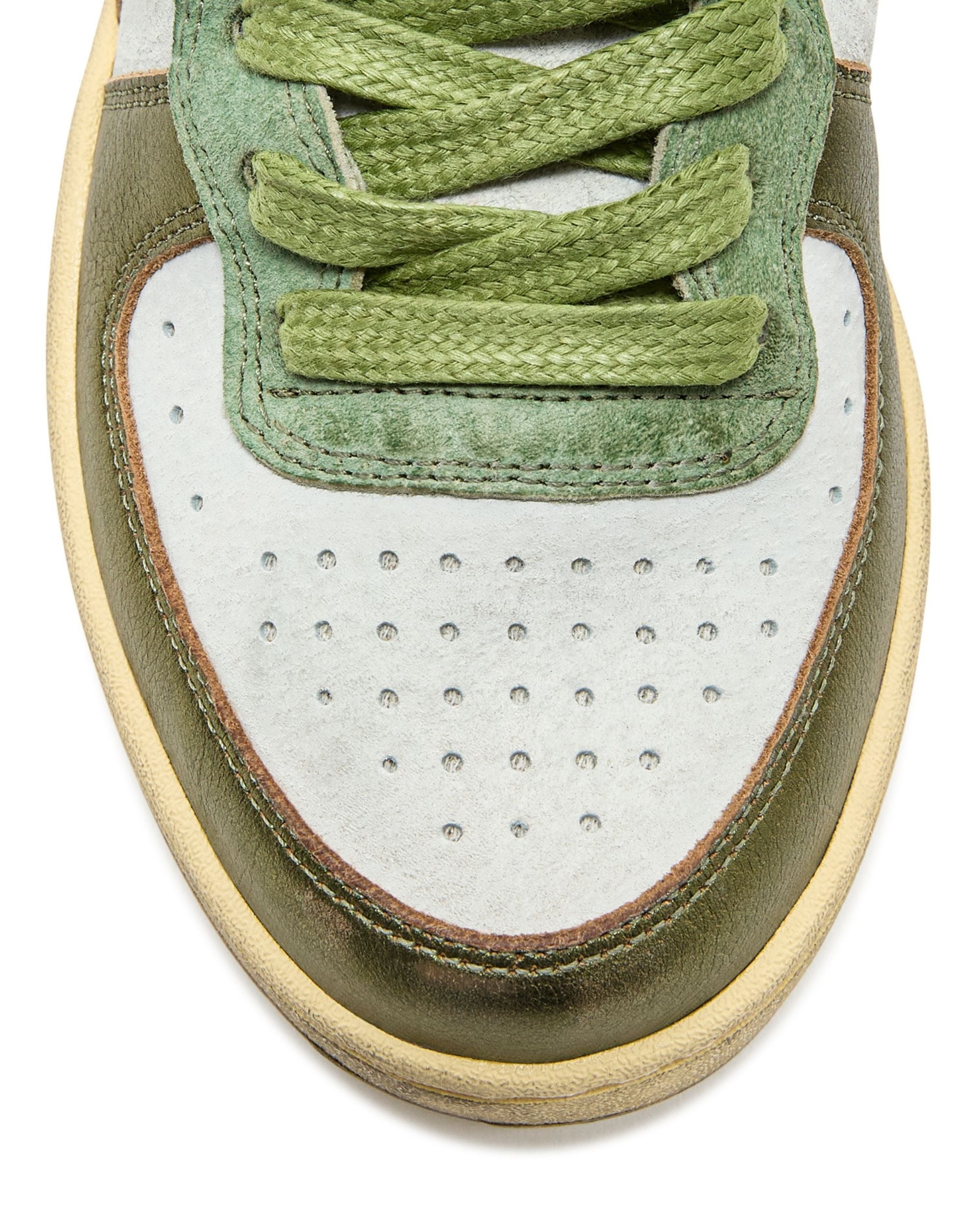 Diadora Heritage Sneaker Basket Metal Tomaia In Pelle Effetto Used Bianco Verde Donna 178889