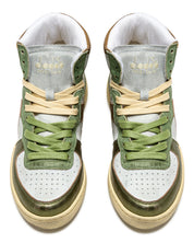 Diadora Heritage Sneaker Basket Metal Tomaia In Pelle Effetto Used Bianco Verde Donna 178889