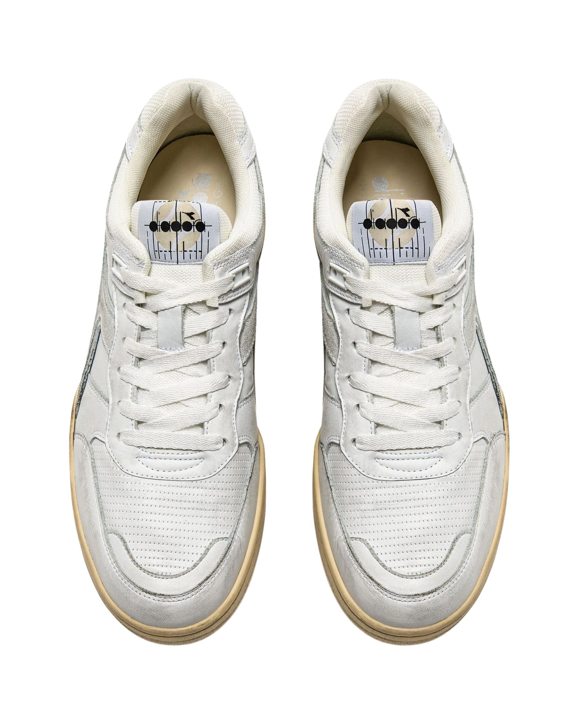 DIADORA HERITAGE: Sneakers B.560 Used in pelle - Bianco 1 | Sneakers