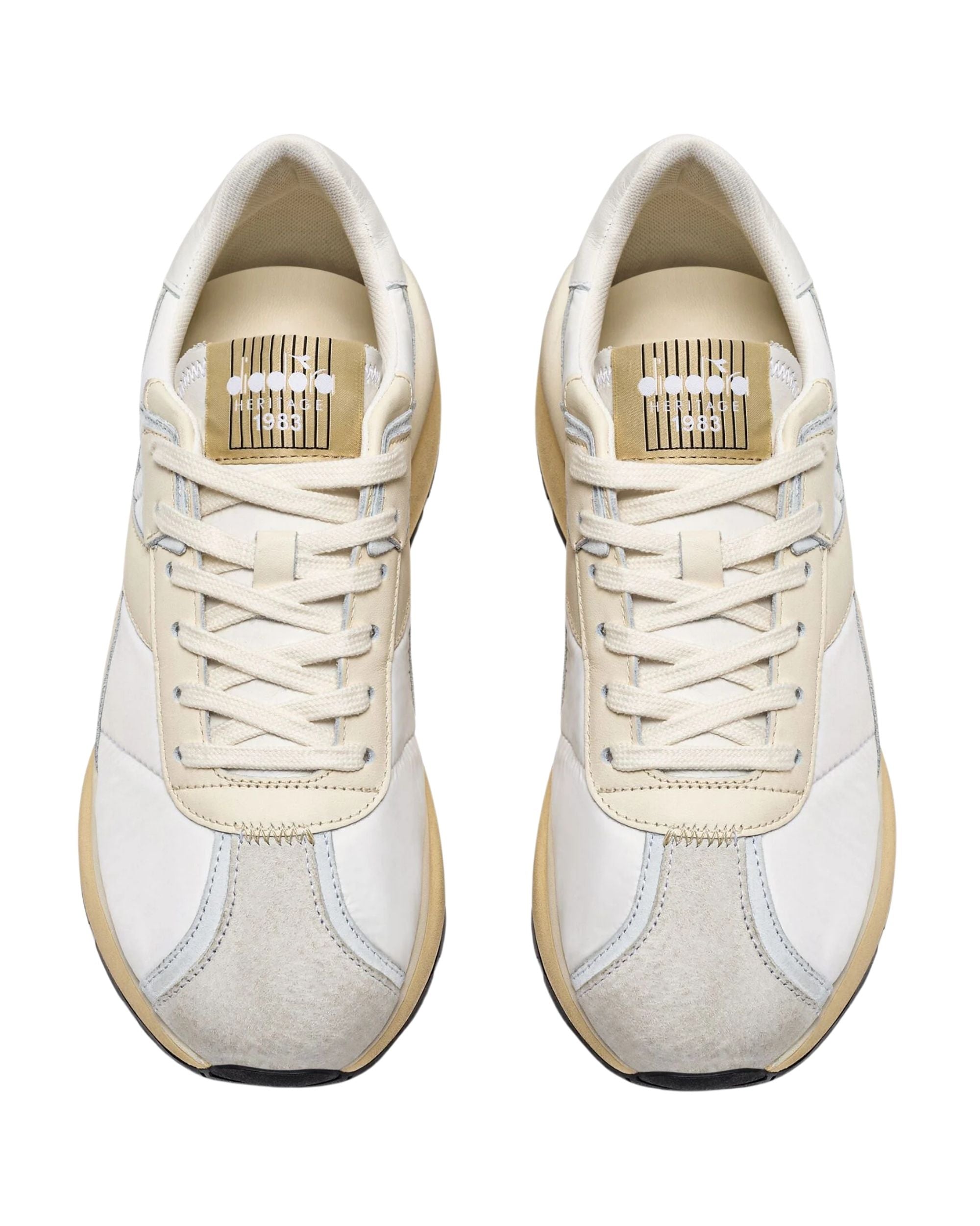 Diadora Heritage Sneaker Casual Con Tomaia Dettagli In Pelle Bianco Unisex