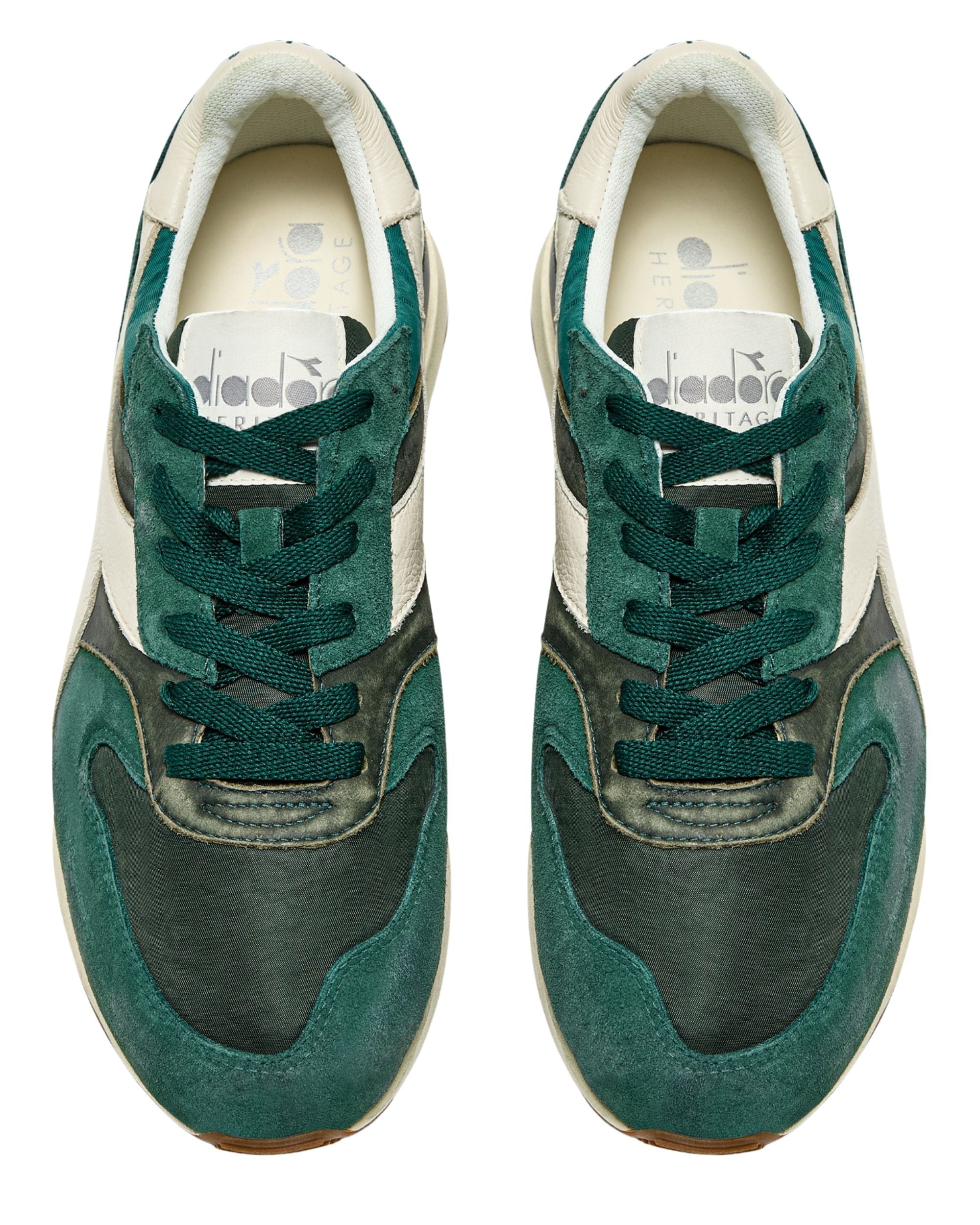 Diadora Heritage Sneaker Tomaia In Pelle Nubuck Verde Uomo