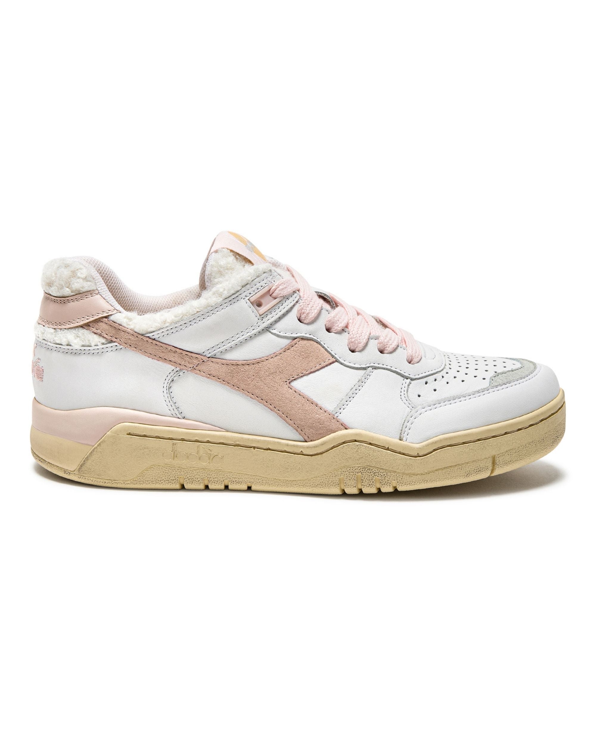 Diadora Heritage Pelle Premium Stone Wash Ceratura Naturale Rosa Donna