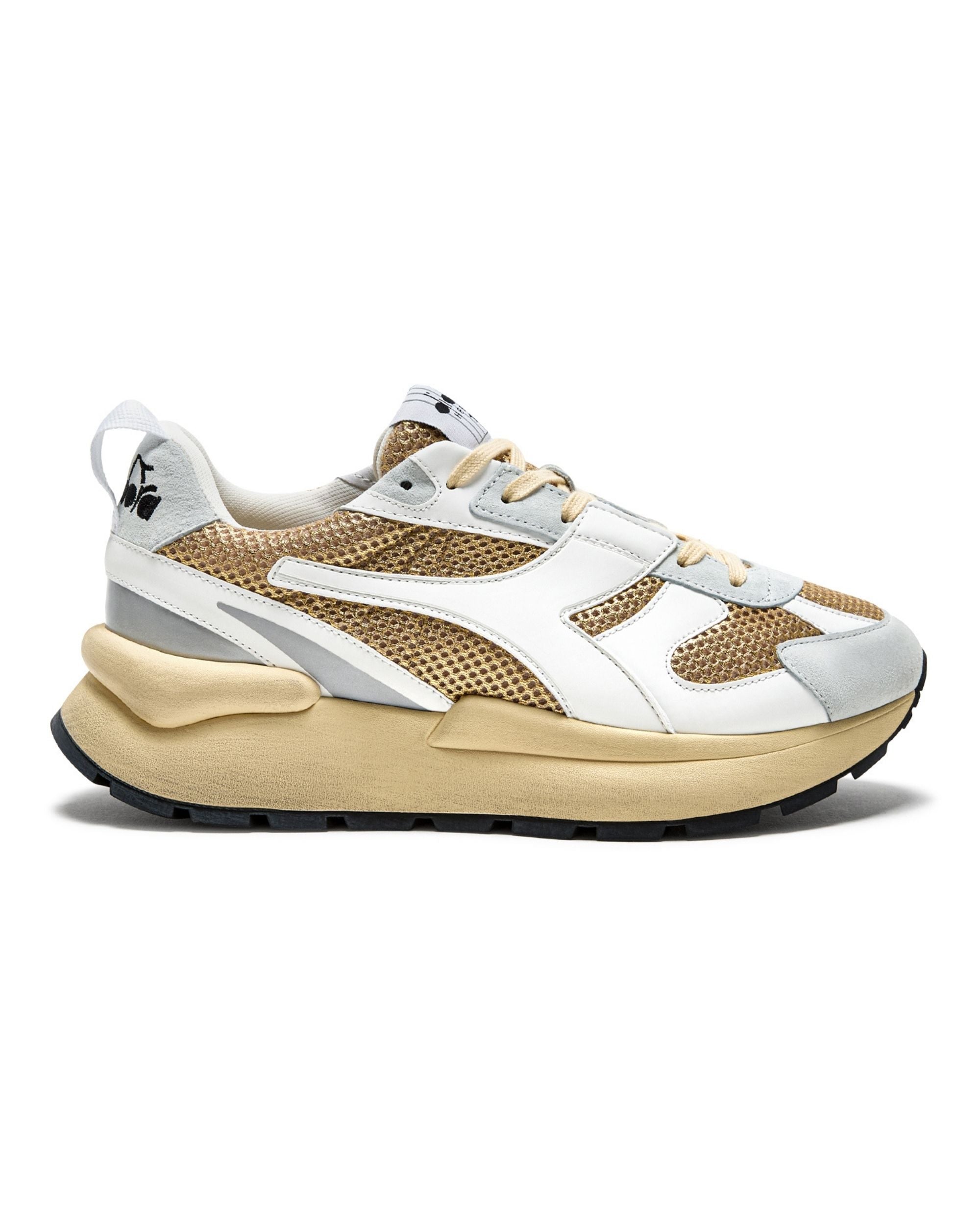 Diadora Heritage Sneakers Mercury Elite Stone Wash Bianco Oro Donna 180909