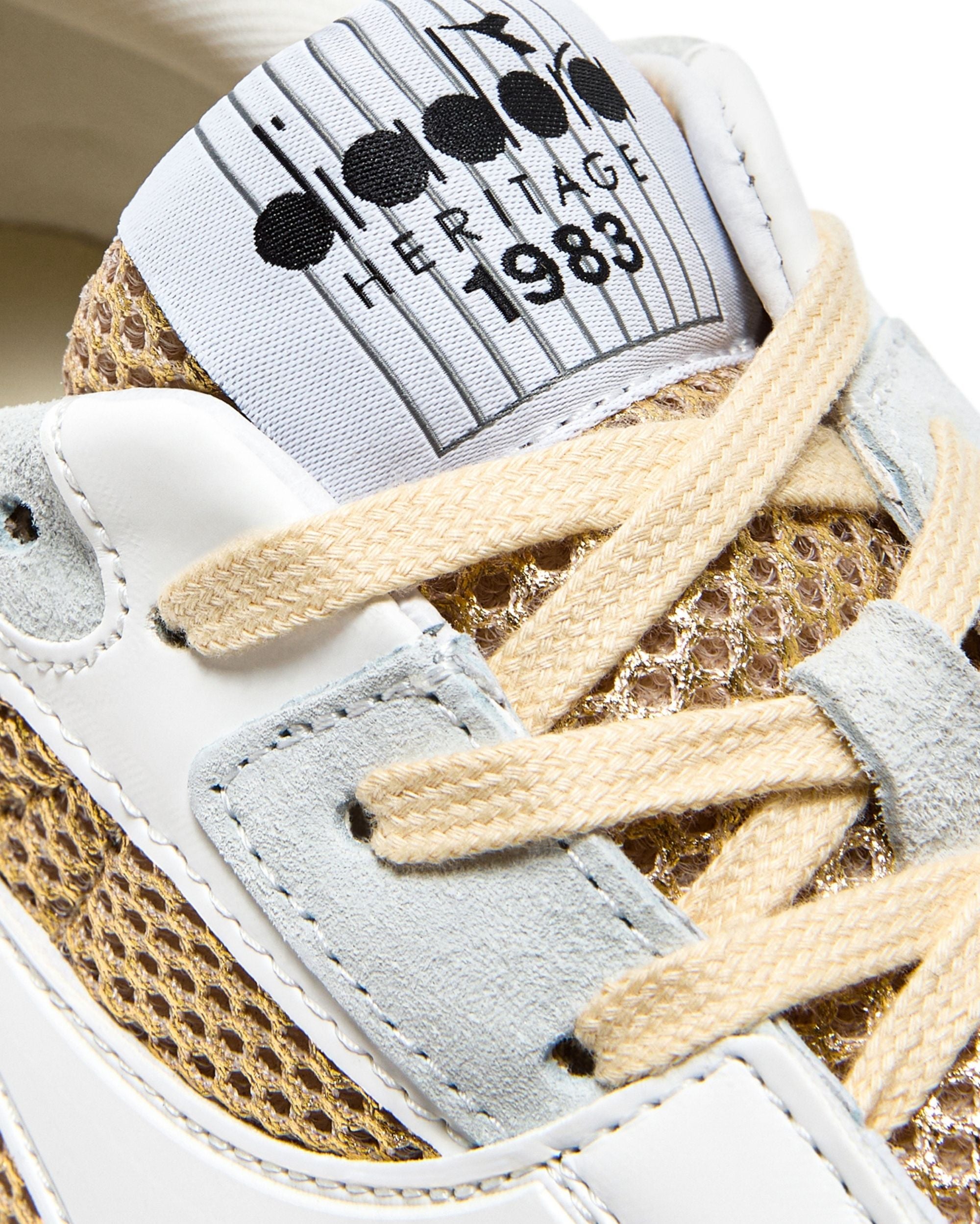 Diadora Heritage Sneakers Mercury Elite Stone Wash Bianco Oro Donna 180909