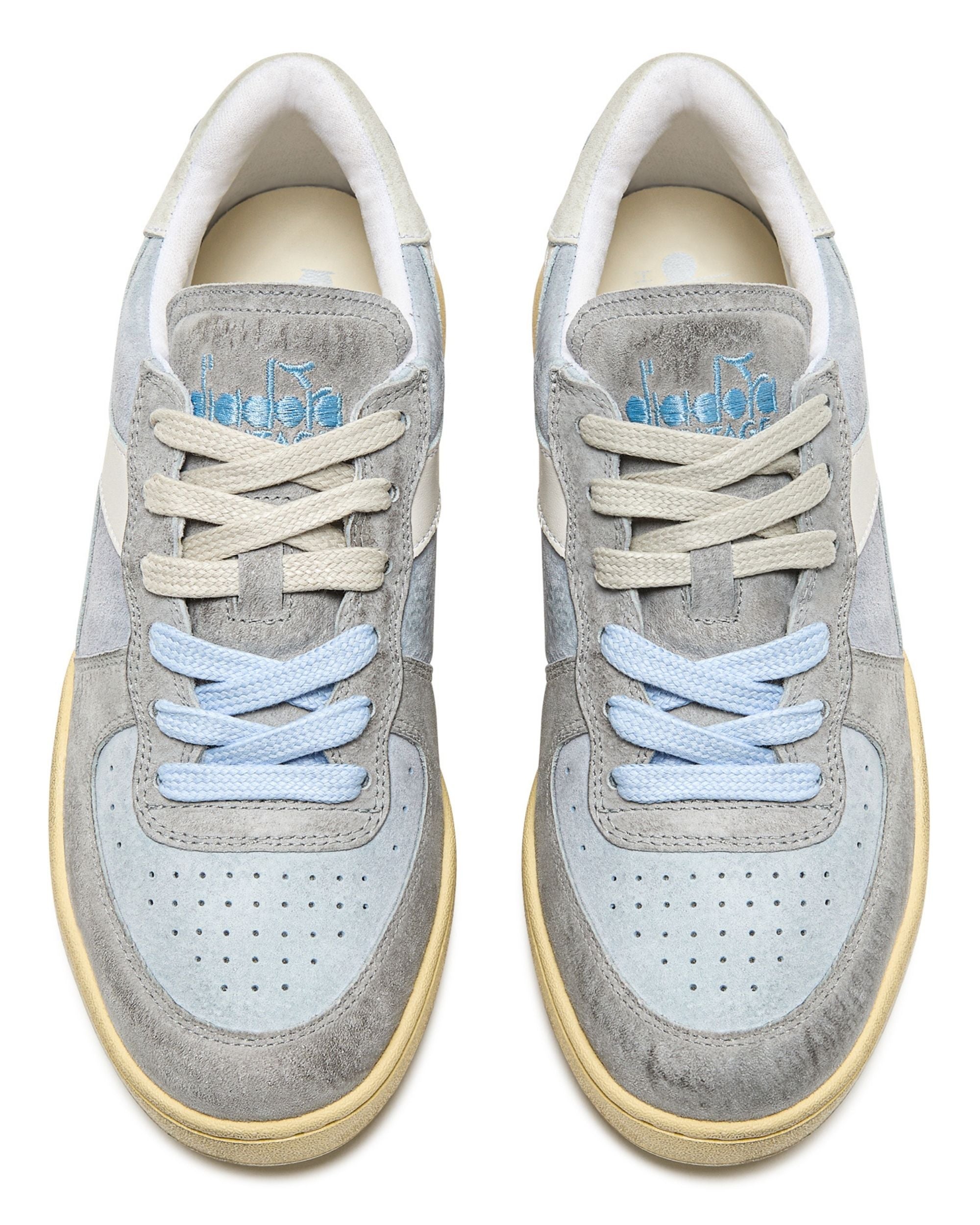 Diadora Heritage Pelle Premium Stone Wash Ceratura Naturale Azzurro Unisex