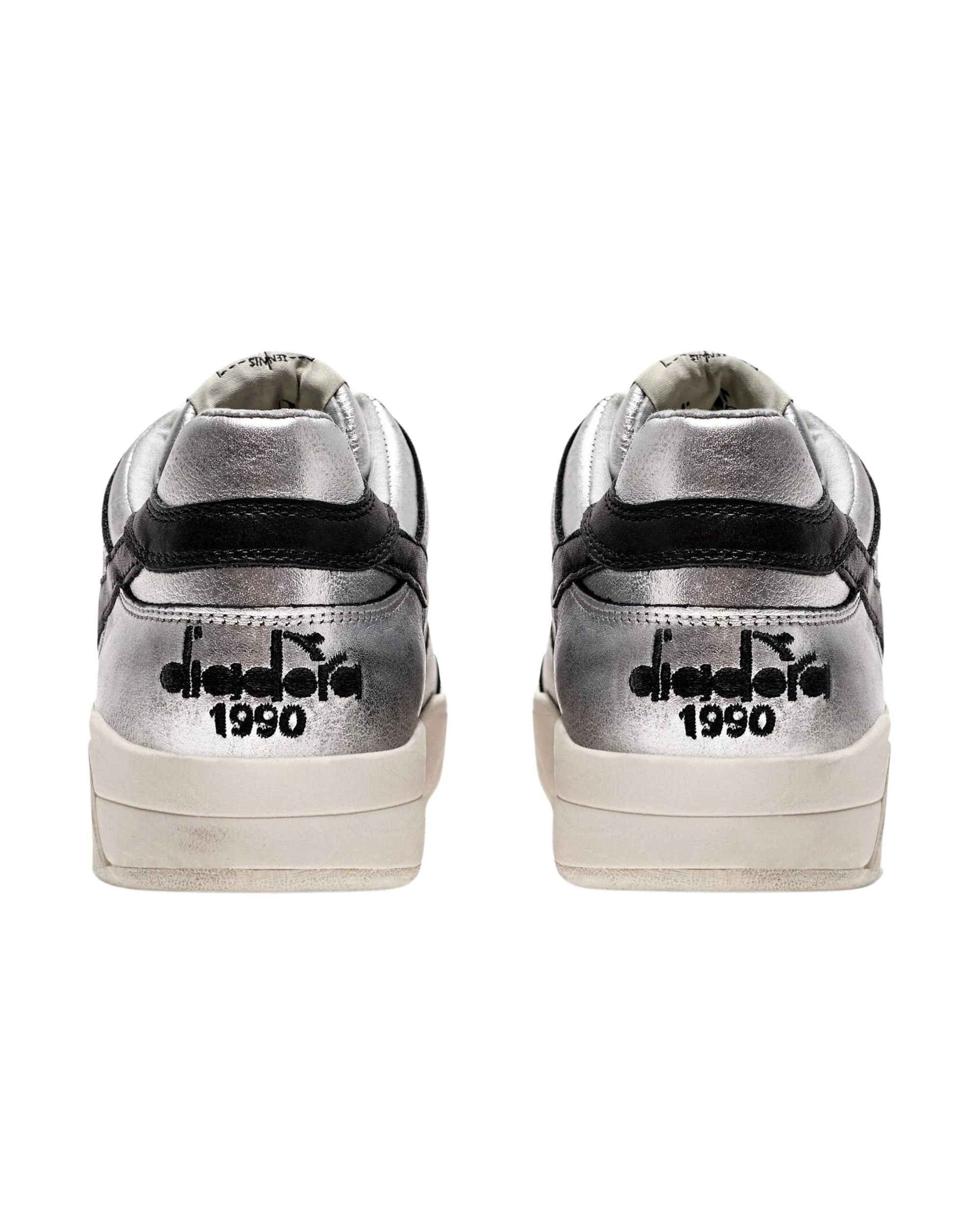 Diadora Heritage Sneaker In Pelle Laminata Argento Donna