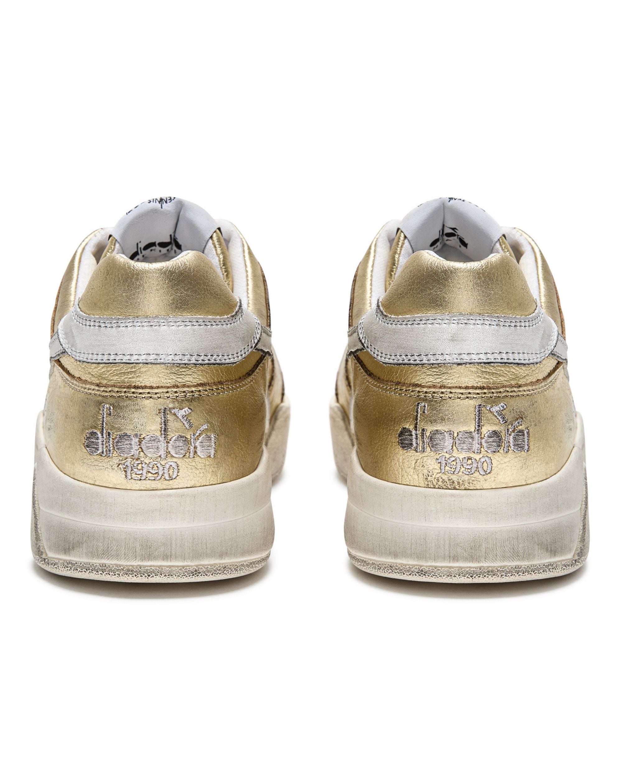 Diadora Heritage Pelle Premium Stone Wash Ceratura Naturale Oro Donna