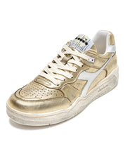 Diadora Heritage Pelle Premium Stone Wash Ceratura Naturale Oro Donna