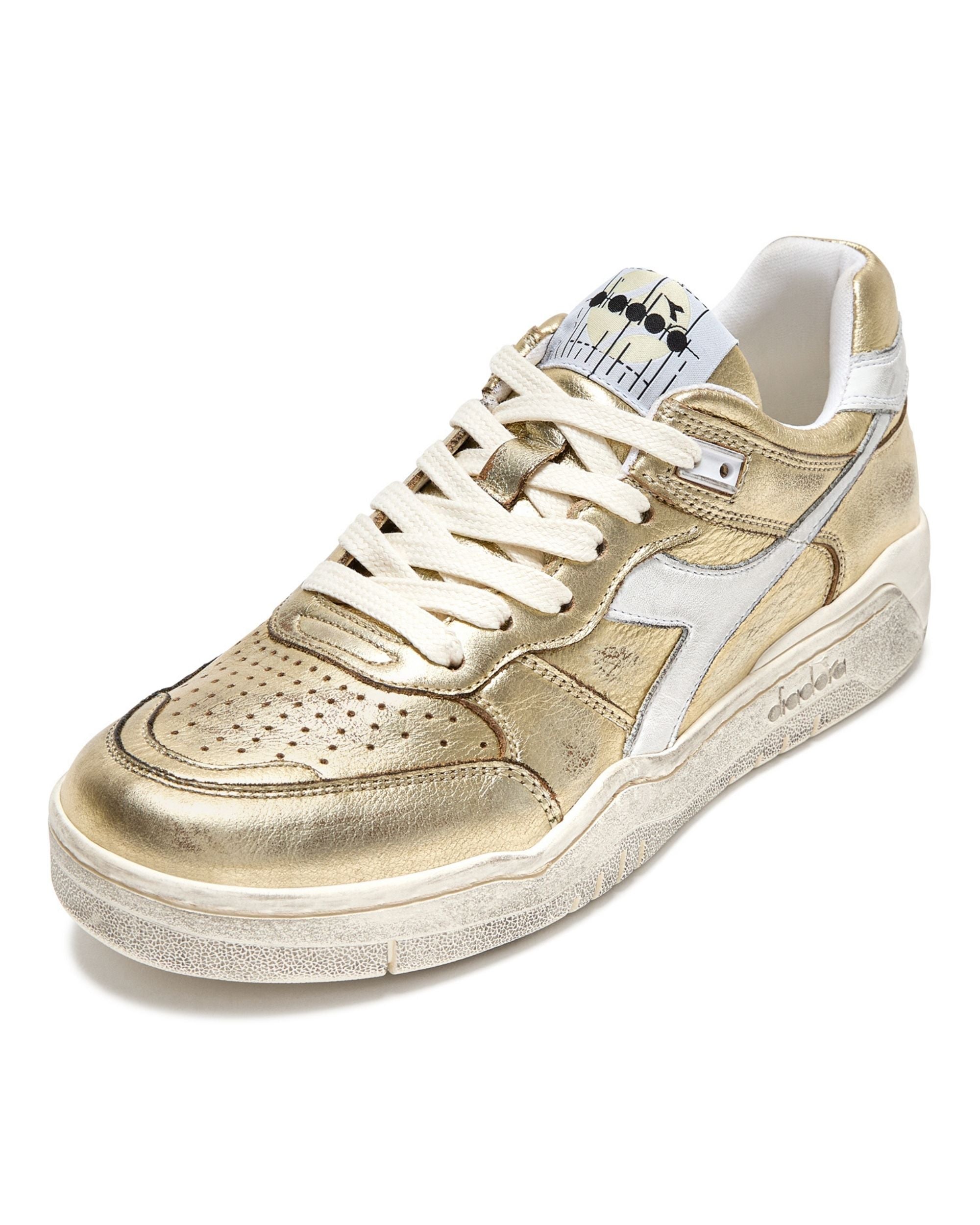 Diadora Heritage Pelle Premium Stone Wash Ceratura Naturale Oro Donna