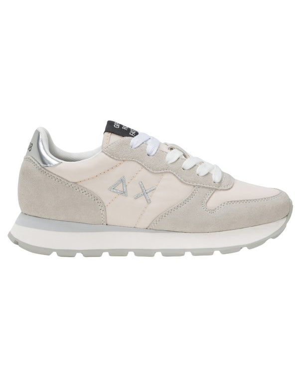 Sun68 Sneaker Casual In Pelle E Tessuto Bianco Donna