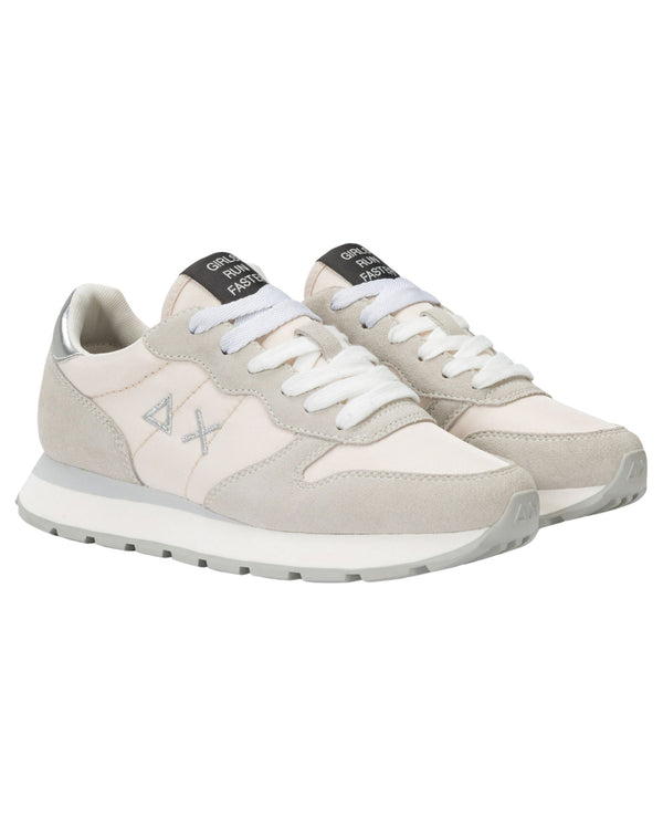 Sun68 Sneaker Casual In Pelle E Tessuto Bianco Donna-2