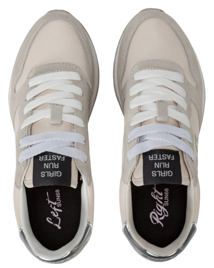 Sun68 Sneaker Casual In Pelle E Tessuto Bianco Donna 4