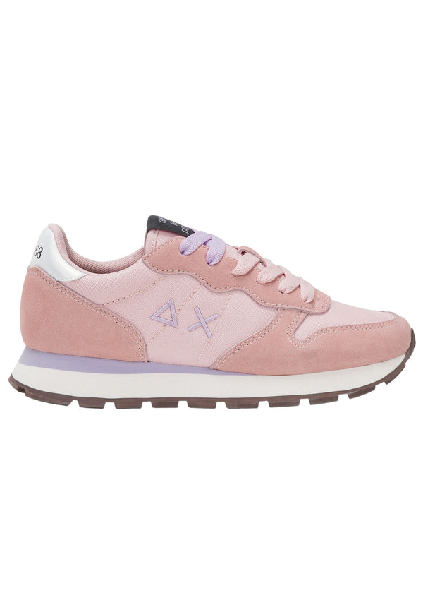 Sun68 Women's Pink Leather and Fabric Casual Sneaker