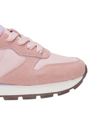Sun68 Sneaker Casual In Pelle E Tessuto Rosa Donna