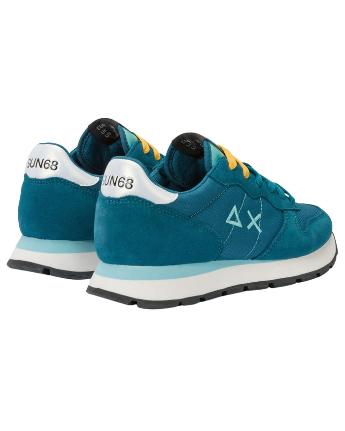 Sun68 Sneaker Casual In Pelle E Tessuto Blu Donna 3