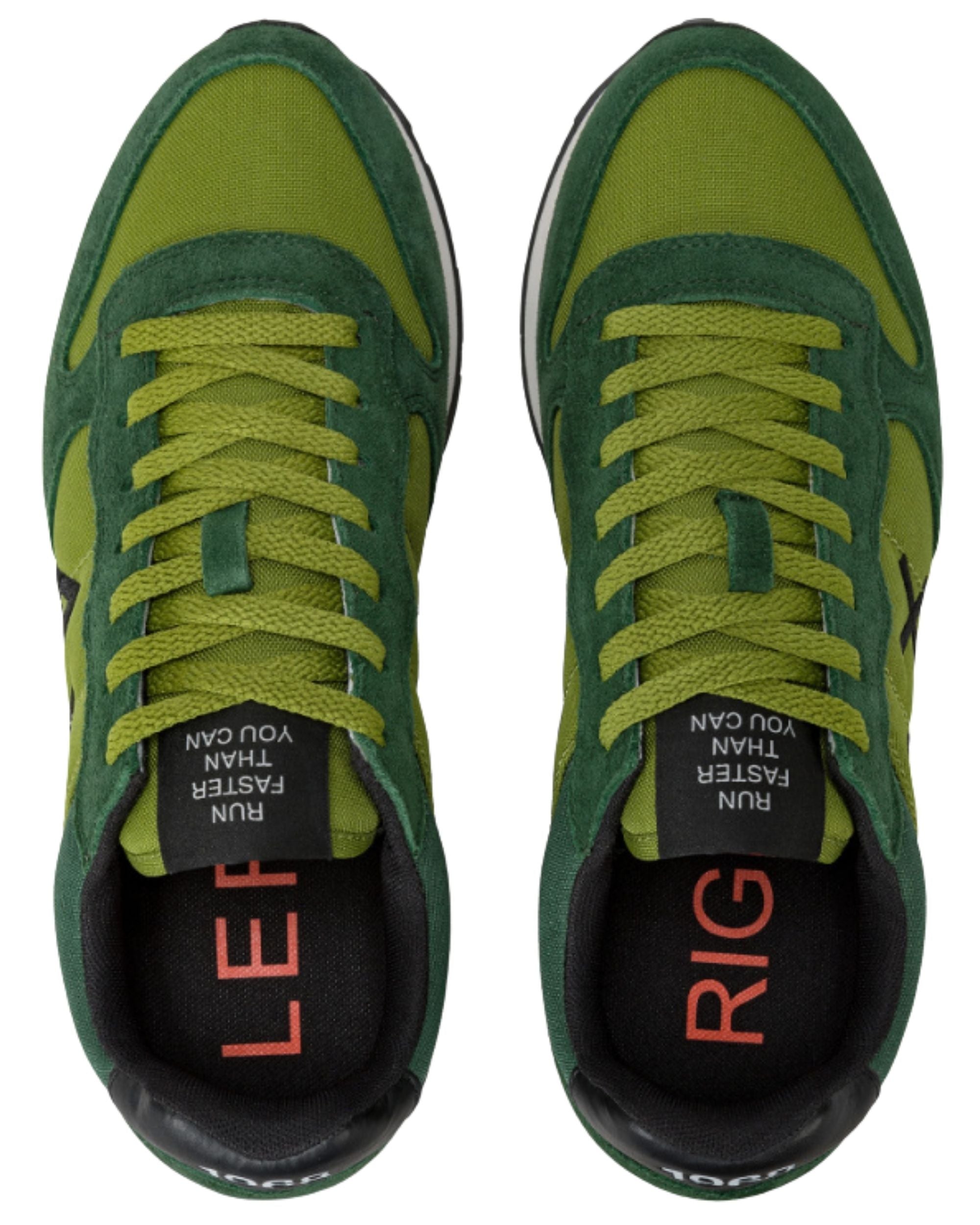 Sun68 Sneaker Casual Tom Color tomaia in Nylon e Suede Verde Scuro Uomo Z44107