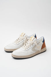 Valsport Scarpa Sneaker Davis Heritage in Nappa Bianco Marrone Dust Uomo