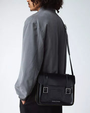 Dr. Martens Borsa Tracolla Satchel 11" Black Kiev Smooth 100% Pelle Nero