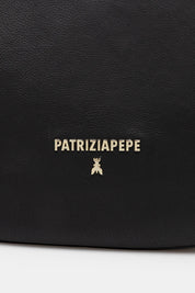 Patrizia Pepe Borsa a Spalla Hobo in Pelle Nero Donna 8B0278