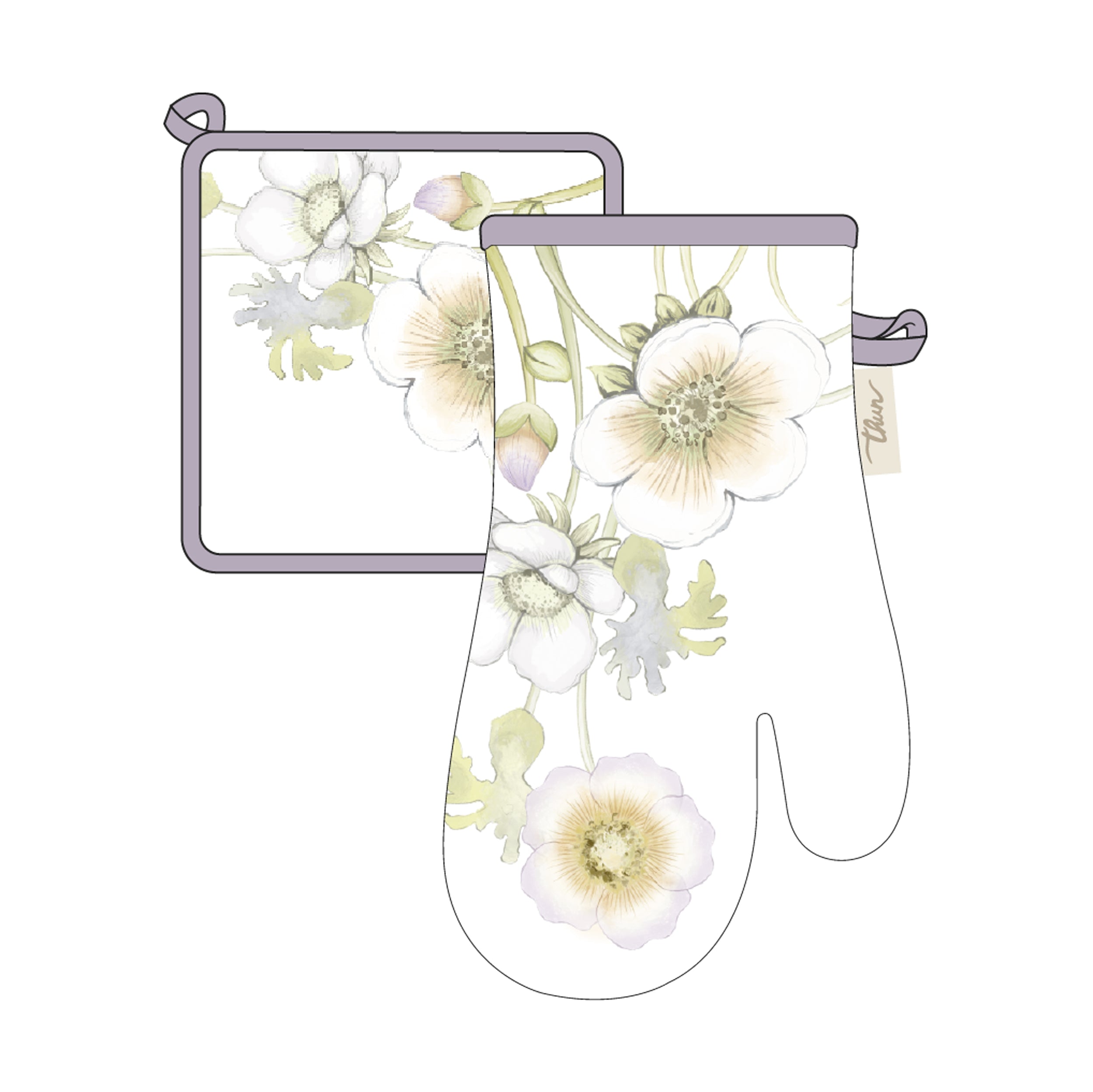 THUN Set 2 pezzi cucina Presina e Guantone Bloom B101497