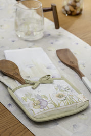 THUN Set 2 pezzi cucina presina e strofinaccio con tasca e tovagliolo Bloom B101498