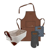 THUN Set 3 Presina Guantone e Grembiule con Cestino Acqua e Farina - B101499 Marrone