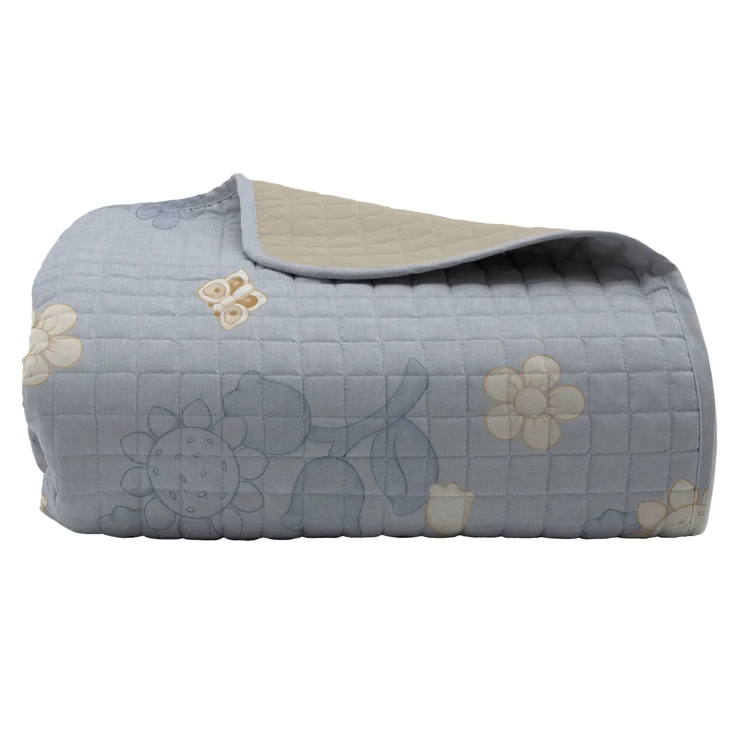 THUN Coperta trapunta Trapuntino Matrimoniale Elegance con Stampa Digitale Grace Azzurro 250x250 cm