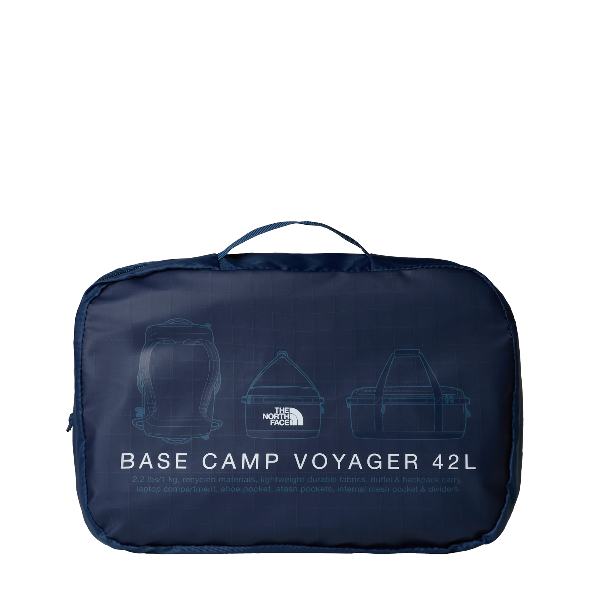 The North Face Borsone tela cerata zaino Duffel Base Camp Voyager 42 L Blu Navy