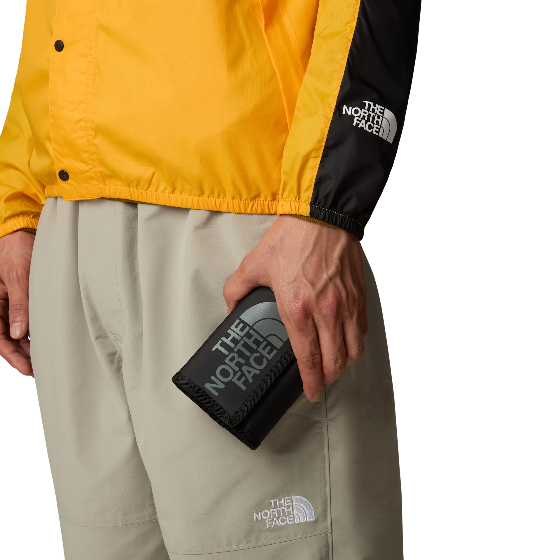 The North Face wallet portafoglio velcro 19x12 cm ecopelle NERO