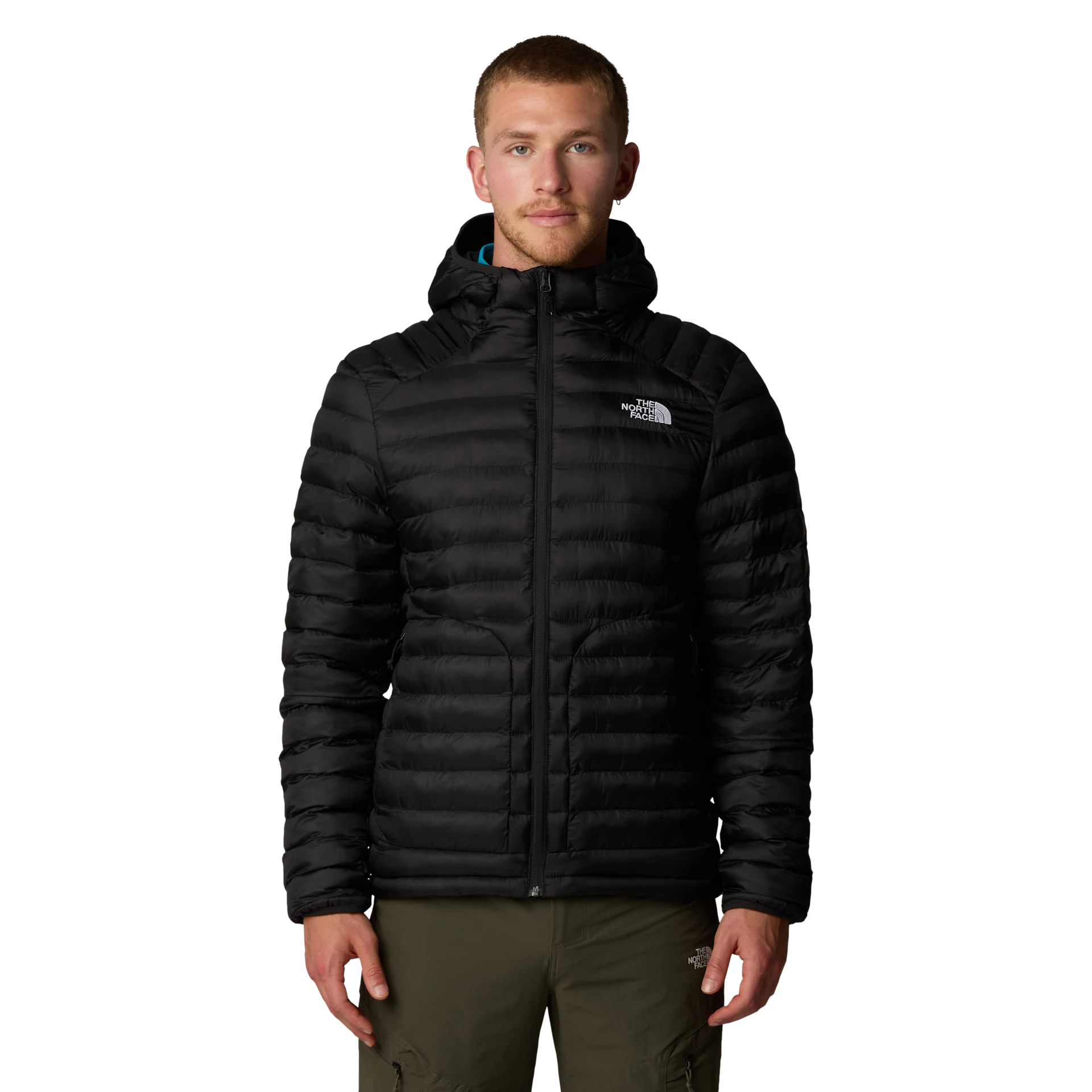 The North Face piumino giacca Huila cappuccio e imbottitura uomo NERO