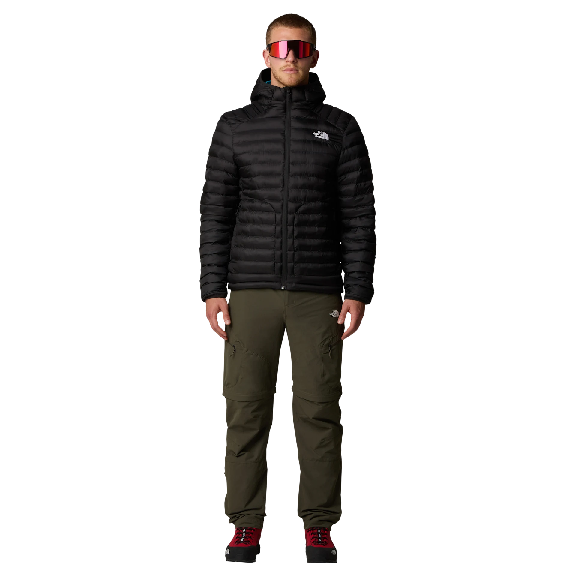 The North Face piumino giacca Huila cappuccio e imbottitura uomo NERO