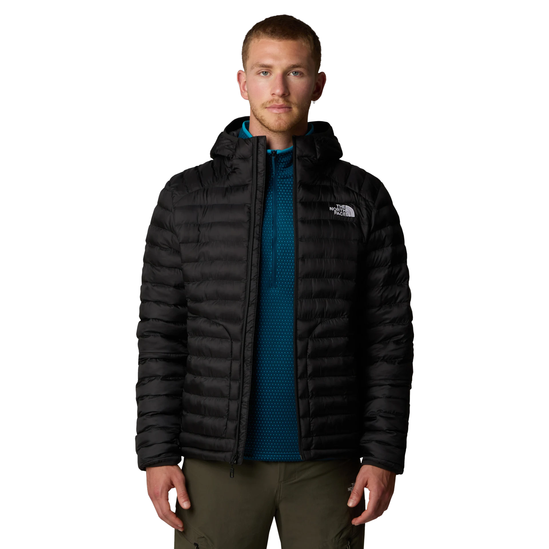 The North Face piumino giacca Huila cappuccio e imbottitura uomo NERO