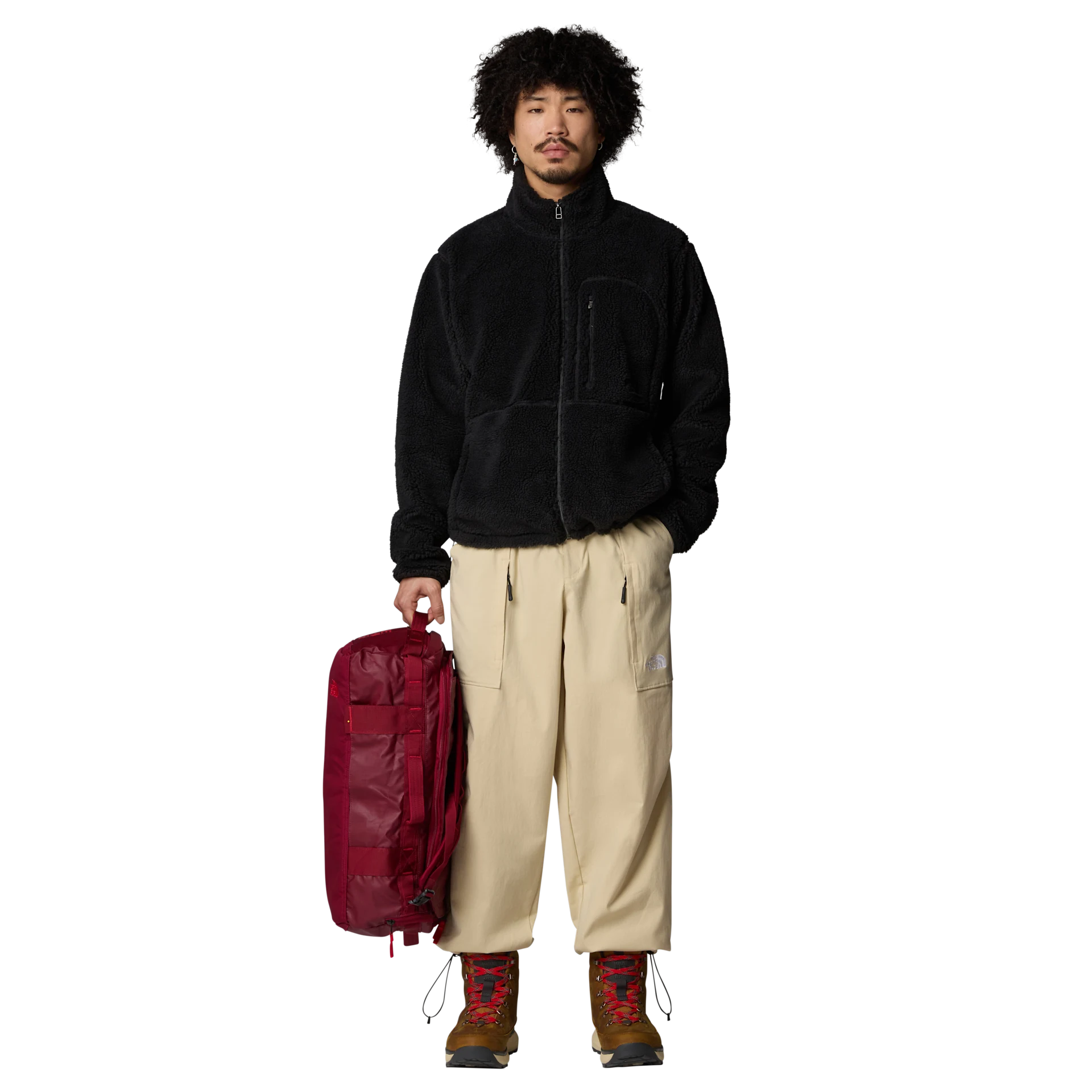 The North Face Giacca Pullover in Pile Extreme Uomo in Tessuto Tecnico Nero Full Zip