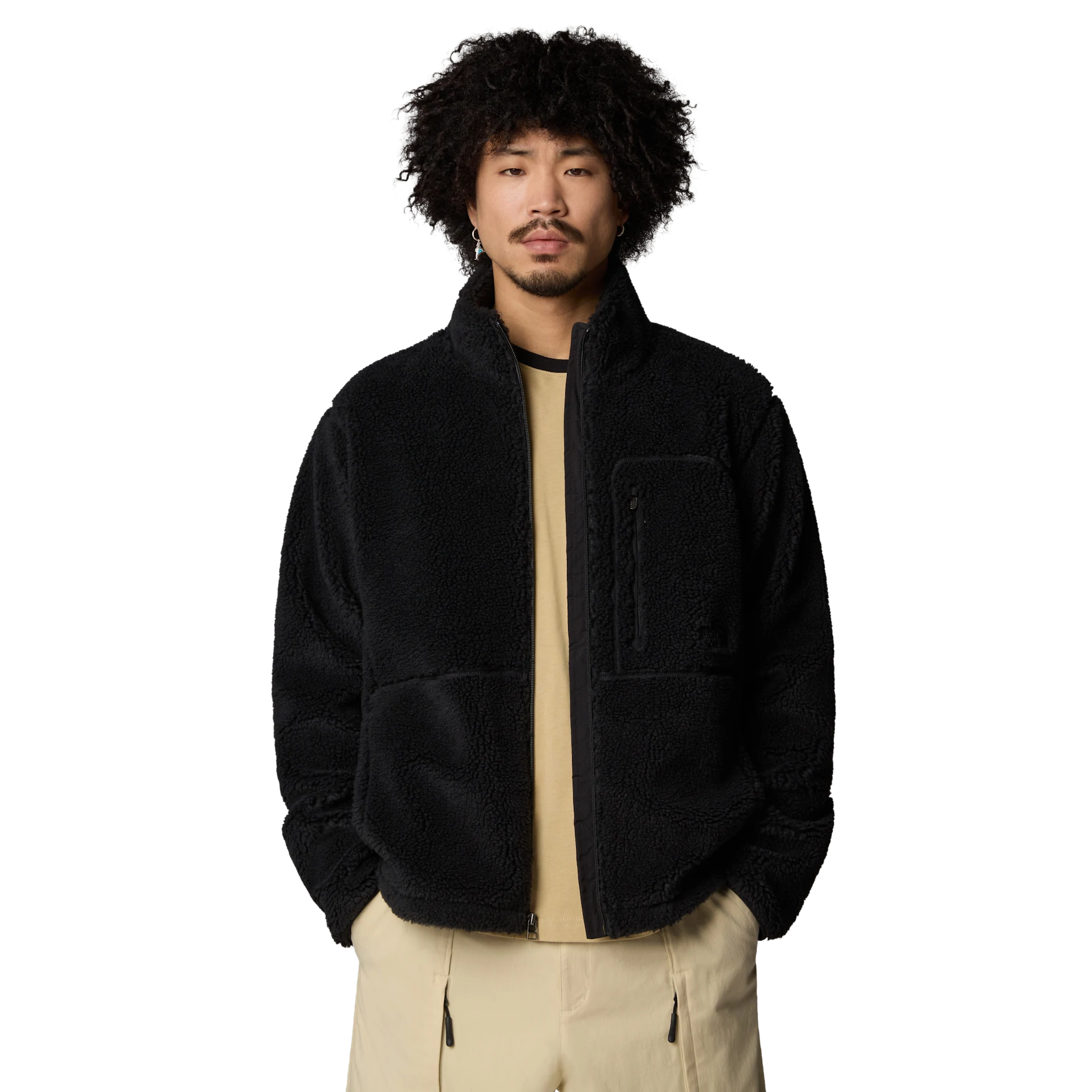 The North Face Giacca Pullover in Pile Extreme Uomo in Tessuto Tecnico Nero Full Zip