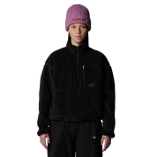 The North Face Giacca Pullover Corta in Pile Extreme Donna in Tessuto Tecnico Nero Half Zip