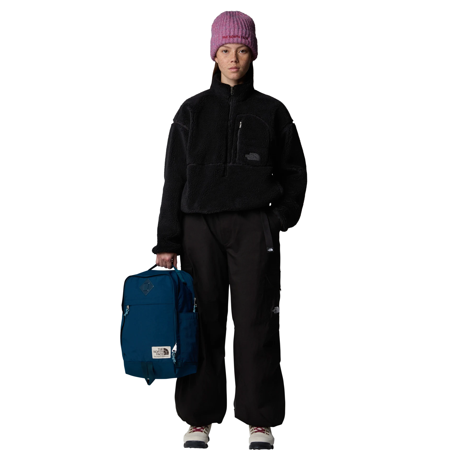 The North Face Giacca Pullover Corta in Pile Extreme Donna in Tessuto Tecnico Nero Half Zip