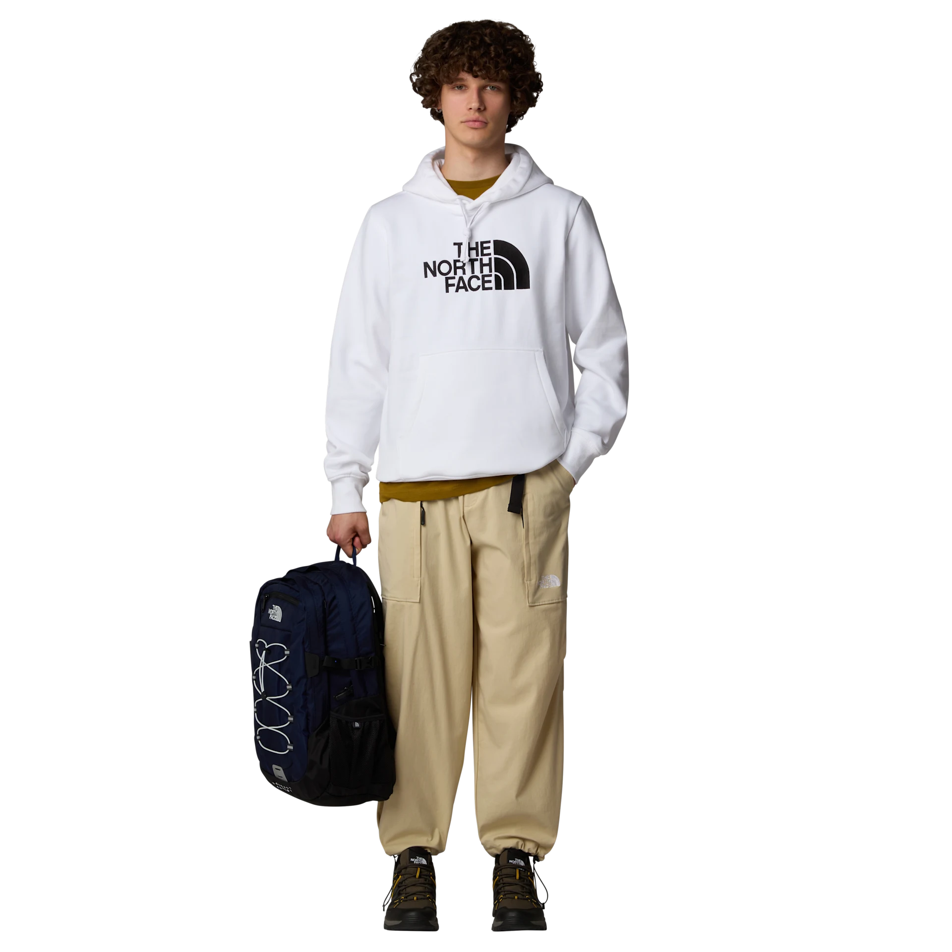 The North Face felpa con cappuccio Drew Peak uomo BIG LOGO bianco