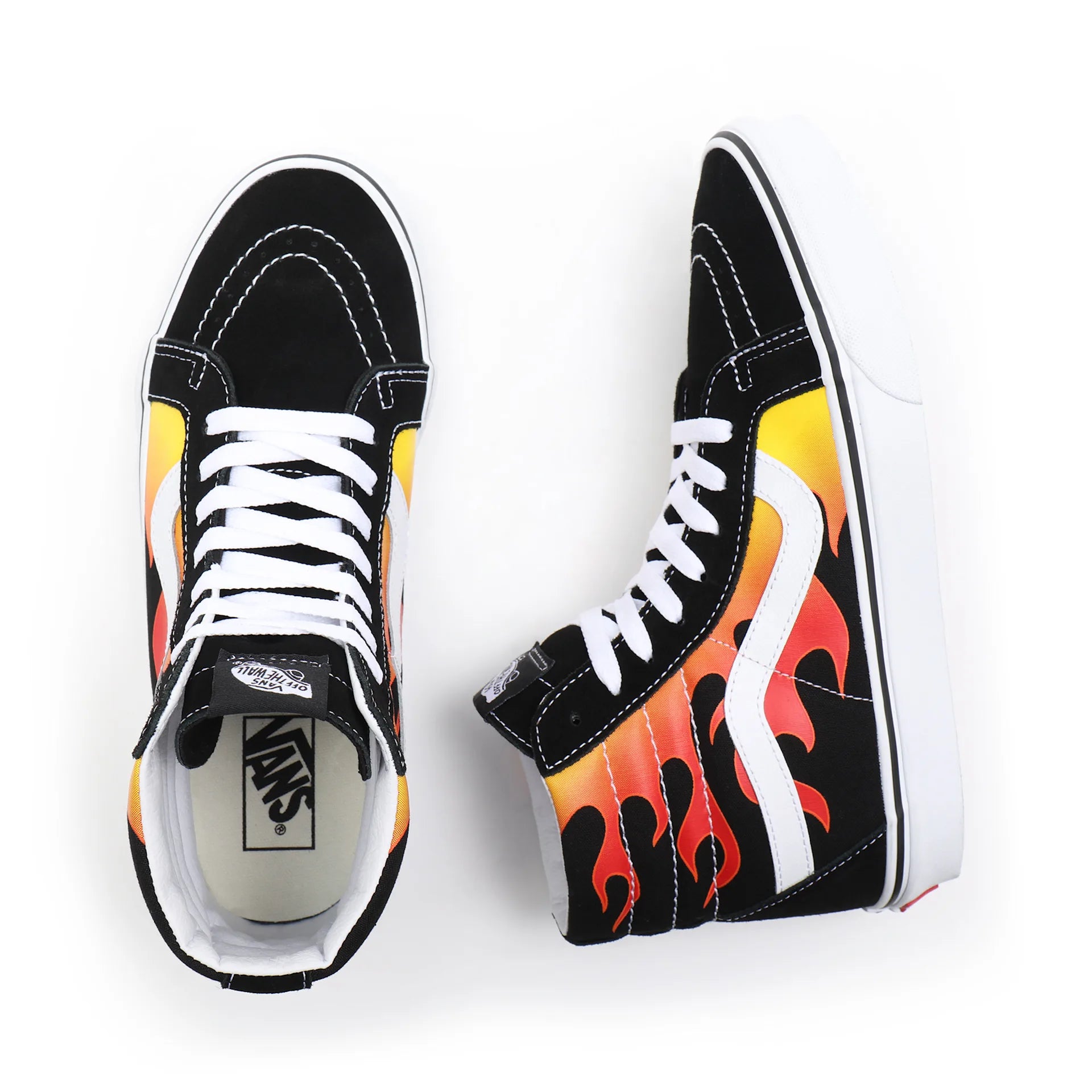 Vans Sneakers Alte Unisex SK8-Hi Reissue FLME BLKWH Tela e Suede Nero