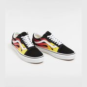 Vans Scarpe Basse sneakers Old Skool PRNT FLAME in Tela Nero