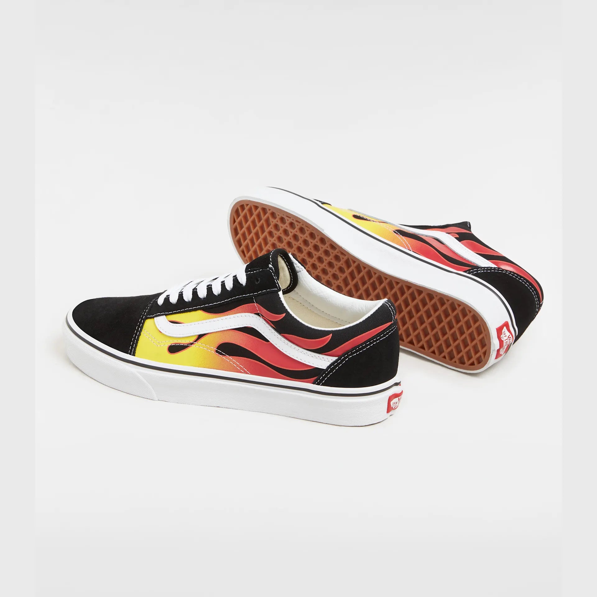 Vans Scarpe Basse sneakers Old Skool PRNT FLAME in Tela Nero