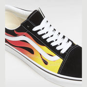 Vans Scarpe Basse sneakers Old Skool PRNT FLAME in Tela Nero